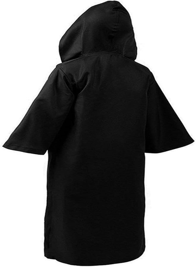 Cosplaysky Kids Cosplay Cloak Hooded Cloak Boys Knight Costume Halloween Costume (Black, Medium) - Image 2